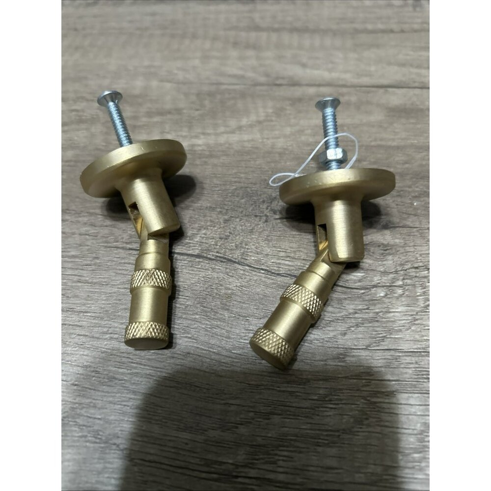 Matte Gold Tear Drop Drawer Pull Knob Modern Industial Cabinet Hardware DIY 2 Pc - Picture 2 of 3
